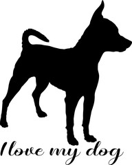 dog silhouette, dog, dog breeds, logo, vector, silhouette, i love my dog, animal, illustration, icon, sign, design, black, symbol, pet, love
