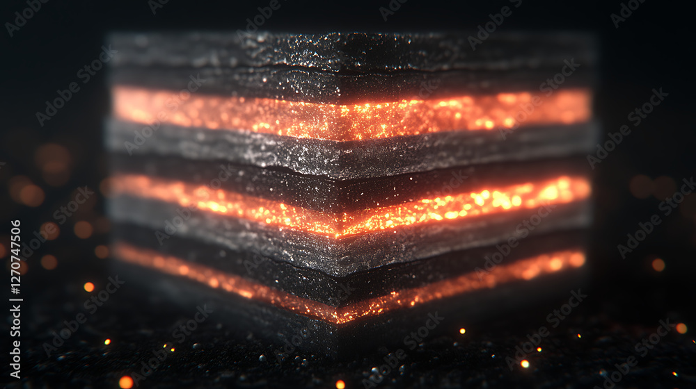 Poster layered cube with luminous fills abstract conceptual design mesmerizing visual spectacle for design 