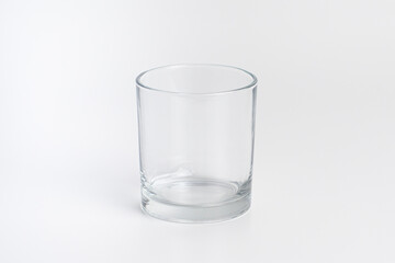 Empty glass of glass on a white background. isolated object. Element for design.