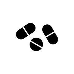 Pills icon vector illustration. capsule icon. Drug sign and symbol