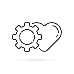 cardiology innovations like with heart and gear icon