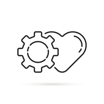 cardiology innovations like with heart and gear icon