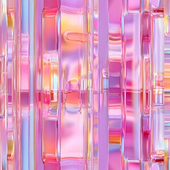Luminescent Iridescent Glass Panes Abstract Background for Modern Decoration 3D Render Art