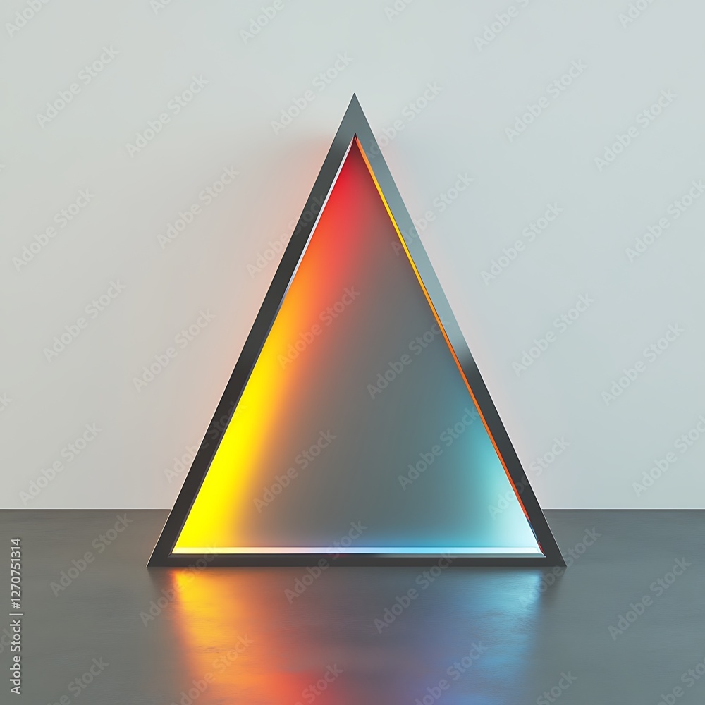 Aufkleber abstract geometric illuminated triangle on a reflective surface