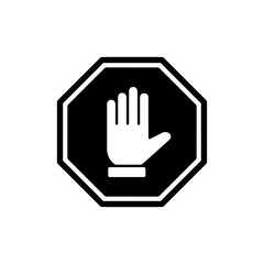 Obraz premium Stop icon vector illustration. stop road sign. hand stop sign and symbol. Do not enter stop red sign with hand
