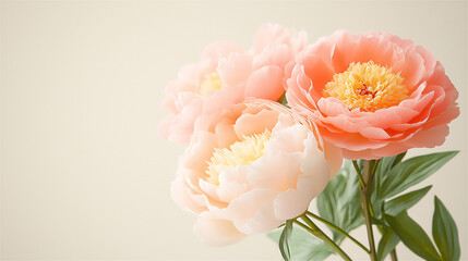 Fototapeta premium pastel pink peony and rose bouquet