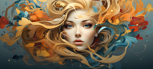 beauty abstrak decorative frame for adobe illustrator , ai generative