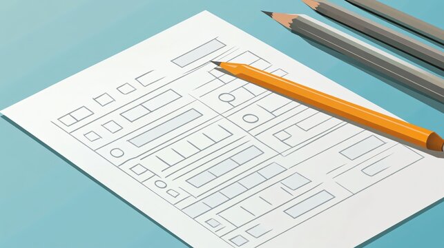 Complete Survey or Exam Form Sample on Paper for Educational Purposes