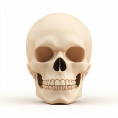 Obraz premium Realistic Human Skull Isolated on White Background