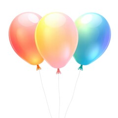 colorful balloons  on transparent background, colorful balloons isolated on white,  balloons