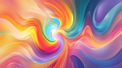 Obraz premium AI GENERATE, abstract pattern of swirling rainbow colors with a soft gradient overlay