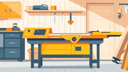 Carpentry Table Saw Machine Vector Image Ideal for Woodworking