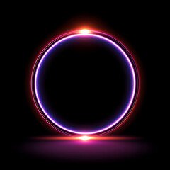 Obraz premium Luminous Portal Round Frame Glowing Light Effect Futuristic Elegant Design Art Symbolism Neon Circle
