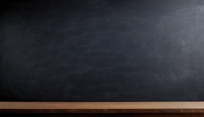 a dark chalkboard with a wooden surface, perfect for text and message