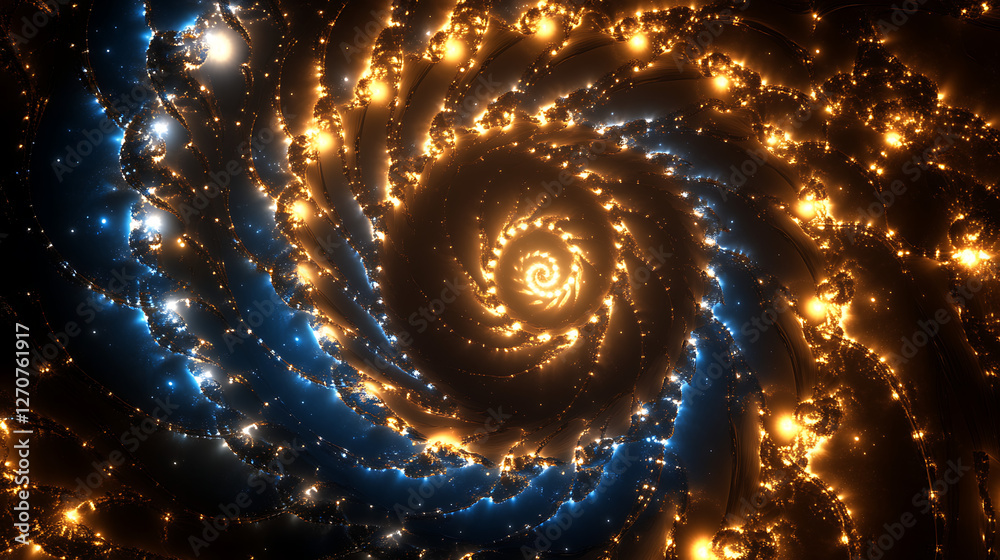 Wall mural luminous swirl fractal radiance pattern optical illusion artistry depth and complexity of glowing de