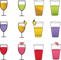 Fruit Juice Icon Set Vector