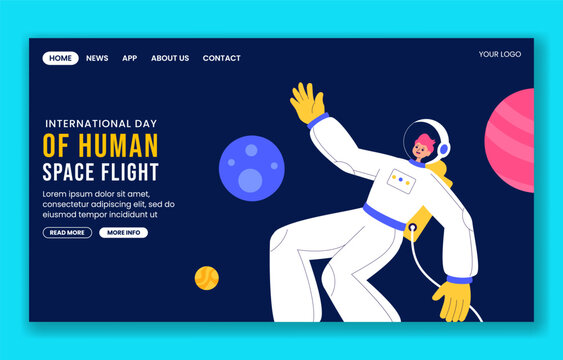 Social Media Landing Page Template for Human Space Flight Awareness