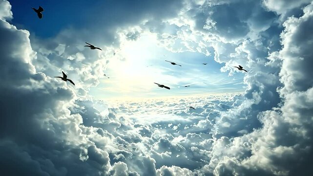 A bird migrating across continents guided by instinct and magnetism