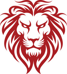 Bold Red Lion Head Logo. Powerful and Stylish Vector Design 3