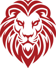 Bold Red Lion Head Logo. Powerful and Stylish Vector Design 2 .eps