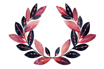 Obraz premium Victory glory concept. A beautiful floral wreath made of vibrant leaves in a circular shape.