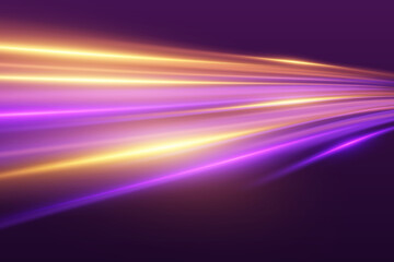 Speed ​​light neon lines. Dynamic flash of light.