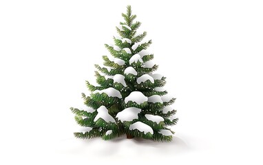 Fototapeta premium Snow-covered Christmas tree illustration