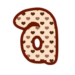 a brown and white heart shaped letter  a