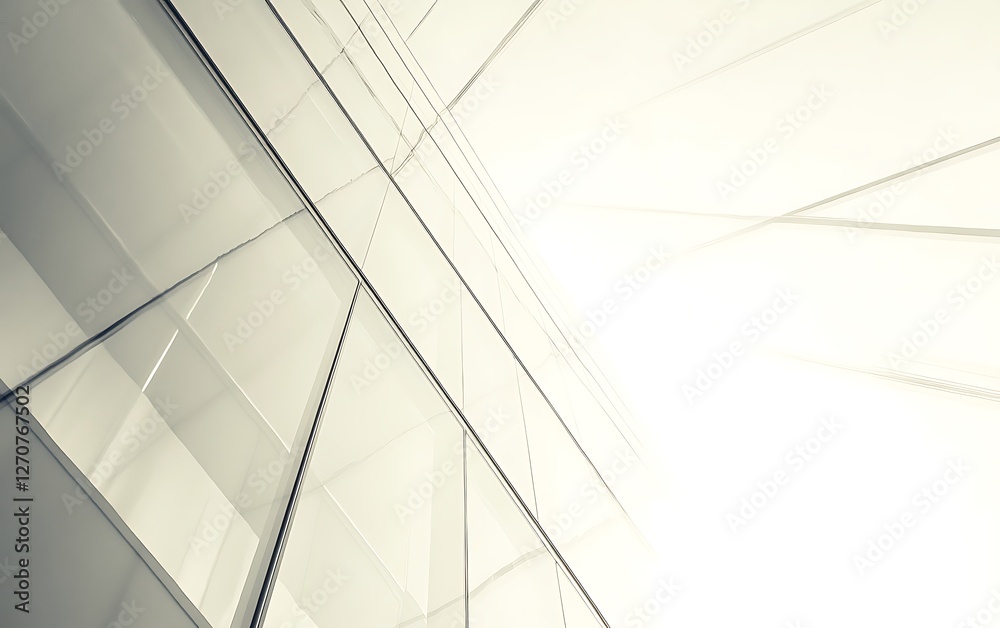 Poster abstract modern architecture facade, low angle view
