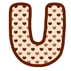 a heart shaped number  U on a transparent background 