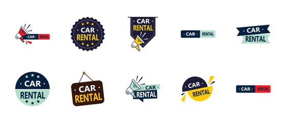 Fototapeta premium Car rental logo design set