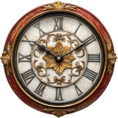 Obraz premium Vintage wall clock, white isolate background