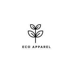 Minimalist Black and White Eco Apparel Logo Design with Leaf Symbol
