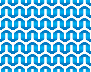 Vector modern seamless texture of blue ribbons. Isolated on white background