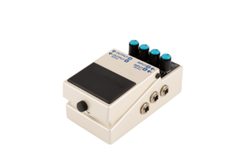 White guitar effects pedal isolated no background cutout