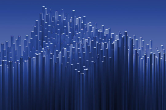 Abstract 3D rendering of vertical lines forming a geometric pattern