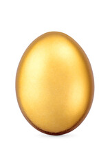 Shiny matt golden Easter egg isolated. Transparent PNG image.