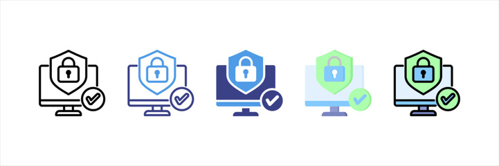 Obraz premium Clean Computer Virus Multistyle Icon Set