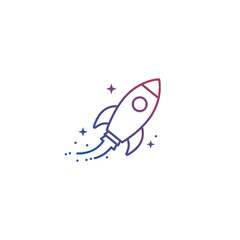 Colorful Rocket Icon Representing Innovation and Progress in Minimalistic Design