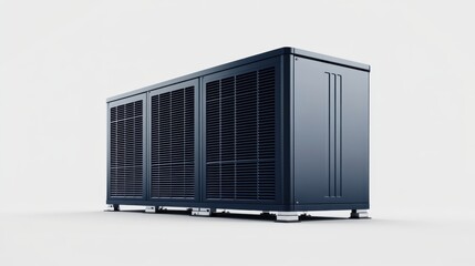 Modern Industrial Air Conditioning Unit in a Bright Studio Environment with Minimalist Design Elements