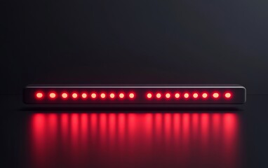 Red LED Light Bar on Dark Background. Possible use  Modern tech illustration