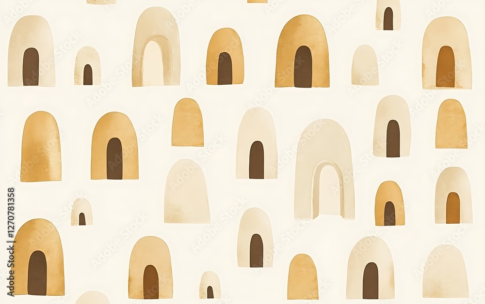 Poster abstract arches pattern background, minimalist design, use for wallpaper or print, repeating pattern