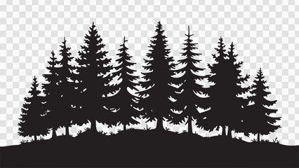 Detailed Forest Silhouettes for Editorial Use Design