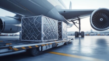 Cargo Plane Loading Airport, Air Freight, Transportation, Global Logistics, Import, Export,  Shipping, Delivery