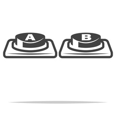 A or B choice buttons icon transparent vector isolated