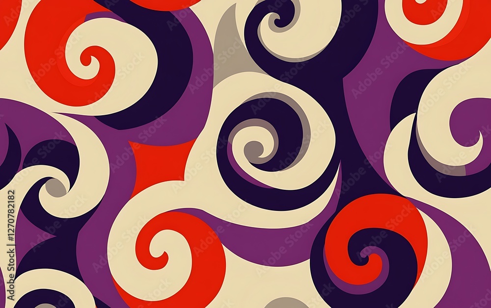 Poster Abstract swirling pattern design, vibrant colors. Possible use Background for website or graphic design