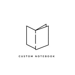 Minimalistic Custom Notebook Design with Open Page Outline and Clean Aesthetic