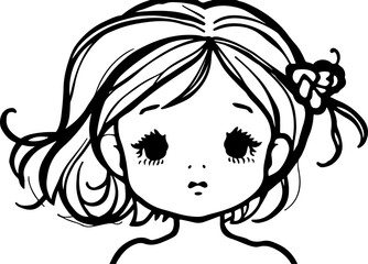  black and white vector woman illustration  
