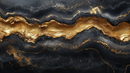 Fototapeta premium Abstract black and gold marble texture, background for design