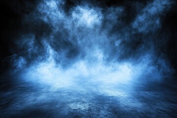 Blue Smoke Background, Studio Floor, Design Overlay